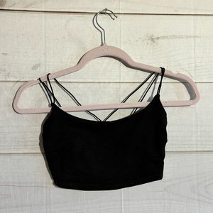 Black double bungee strap top